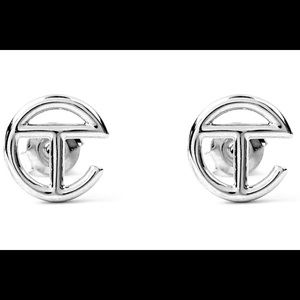 TELFAR logo silver stud earrings